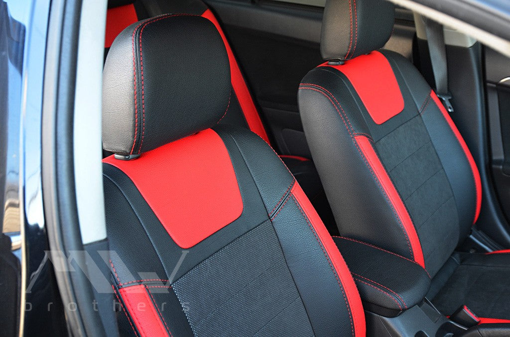 Set coprisedili su misura per Mitsubishi Lancer X 2L (2007-2019), Leather Style