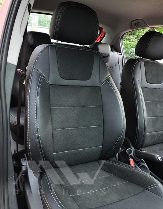 Maßgefertigte Sitzbezüge für Opel Corsa D (2006–2014), Lederoptik