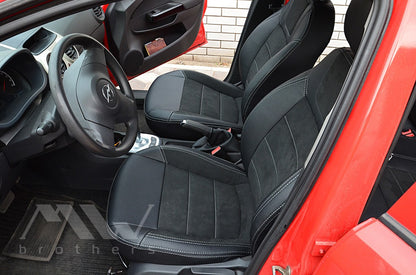 Maßgefertigte Sitzbezüge für Opel Corsa D (2006–2014), Lederoptik