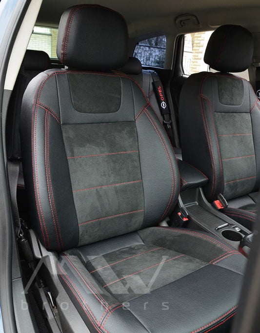 Maßgefertigte Sitzbezüge für Opel Corsa D (2006–2014), Lederoptik
