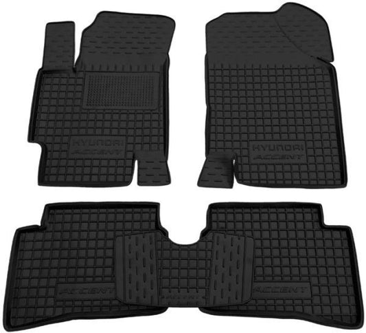 Set tappetini di gomma su misura per Hyundai Accent / Verna (MC) (2005–2010)