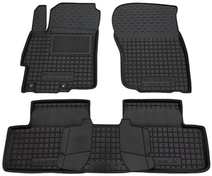 Custom rubber floor mats set for Mitsubishi Lancer X 2L (2007-2019)
