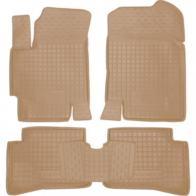 Set tappetini di gomma su misura per Hyundai Accent / Verna (MC) (2005–2010)
