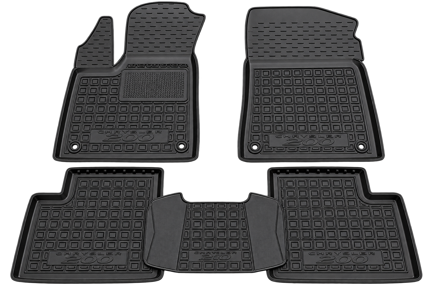 Set tappetini gomma su misura Chrysler 200 2014-2017 Nero