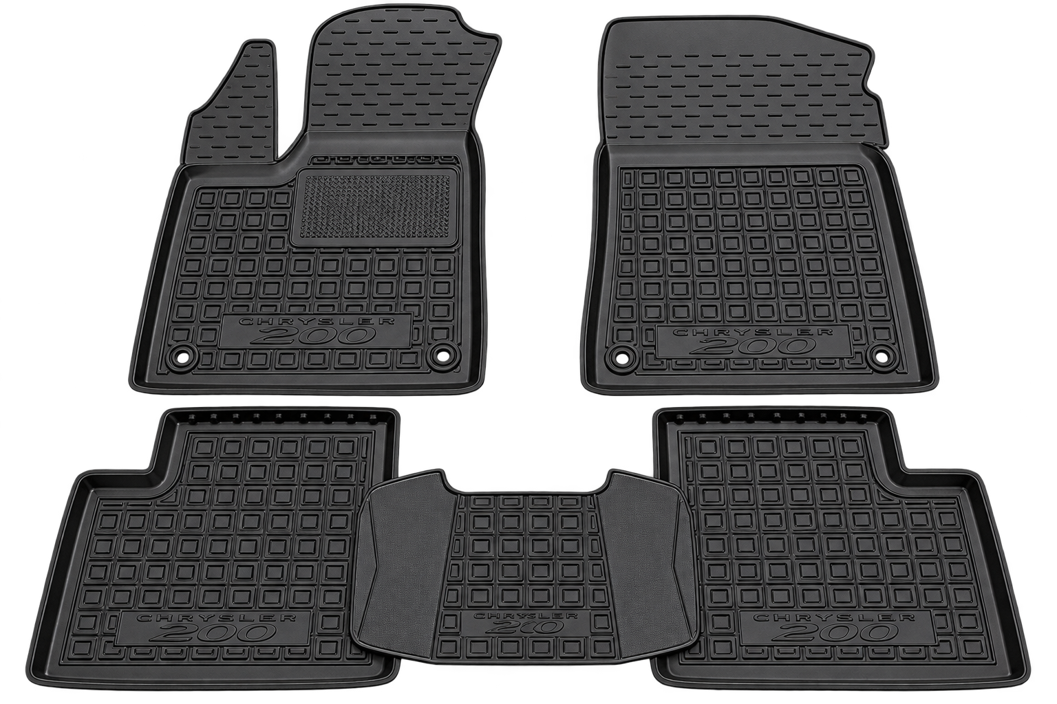 Set tappetini gomma su misura Chrysler 200 2014-2017 Nero