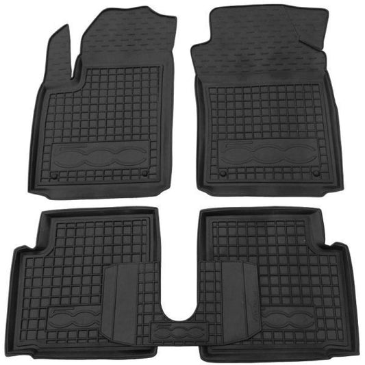 Set tappetini di gomma su misura per Fiat 500 (2007-2024)