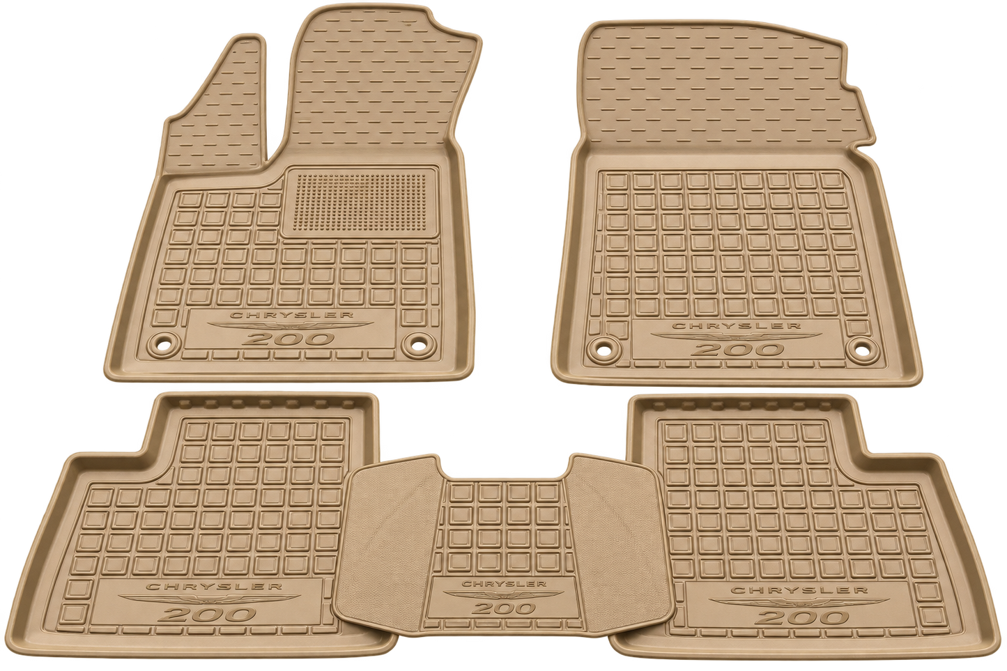 Set tappetini gomma su misura Chrysler 200 2014-2017 Beige
