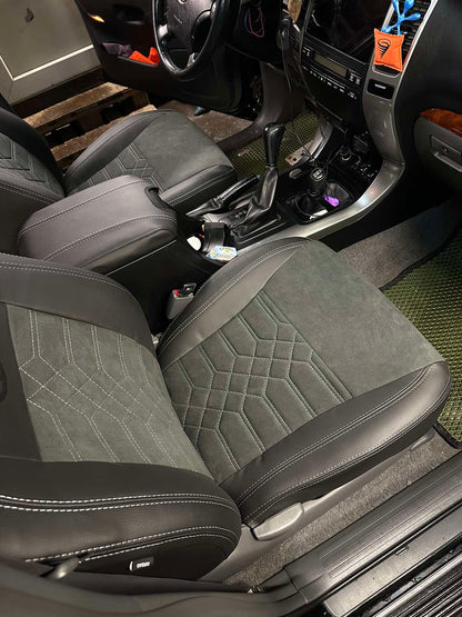 Coprisedili su misura Leather Style per Toyota Land Cruiser Prado 120 2002-2009 - ecopelle e Alcantara