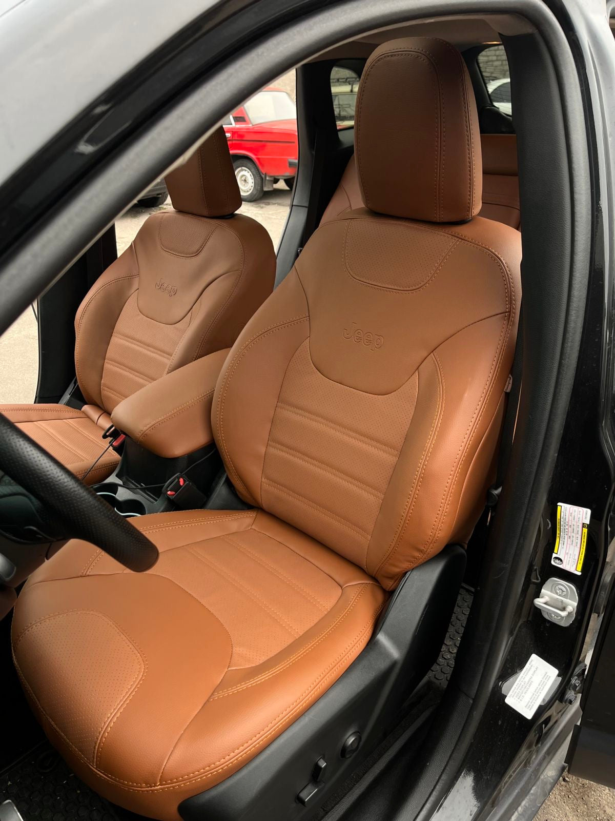 Coprisedili su misura per Jeep Cherokee KL (2013-2023) serie Dynamic - marrone Cognac