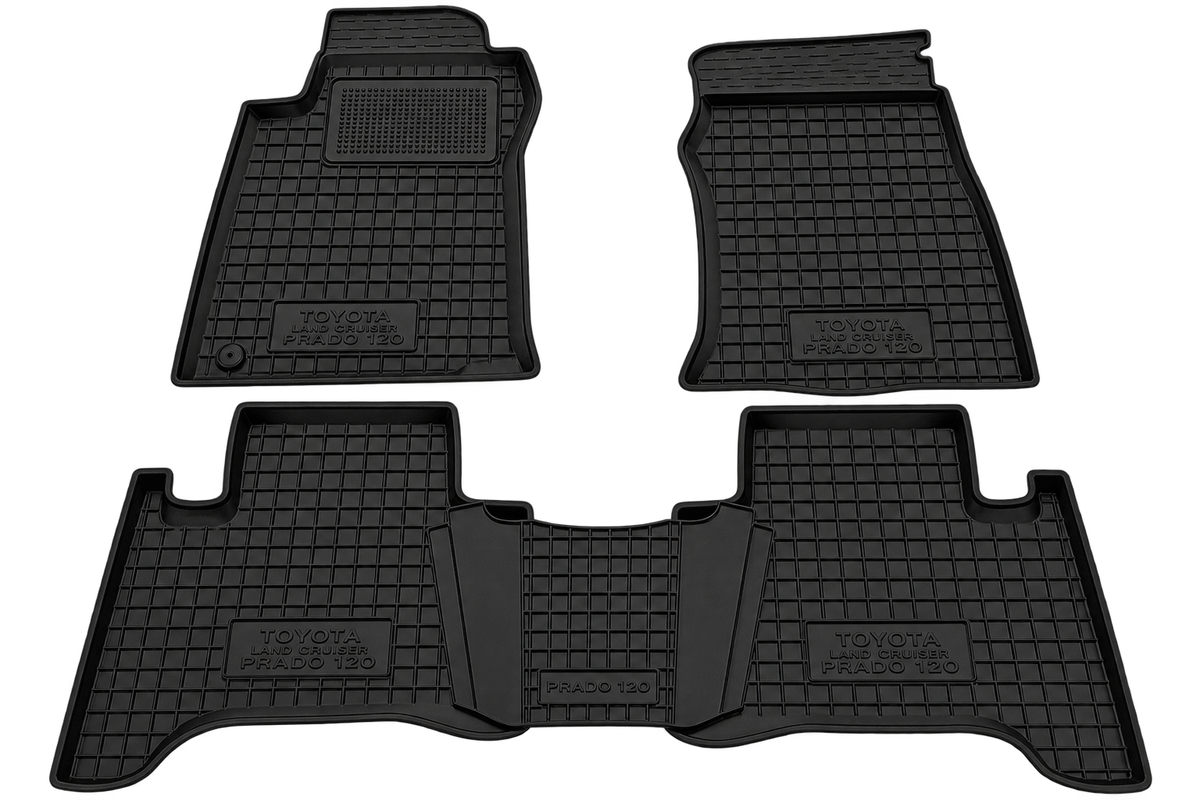 Set tappetini di gomma su misura per  Toyota Land Cruiser Prado 120 (2002-2009)