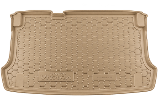 Tappetino di gomma su misura per bagagliaio Suzuki Grand Vitara (2005-2018) - Beige